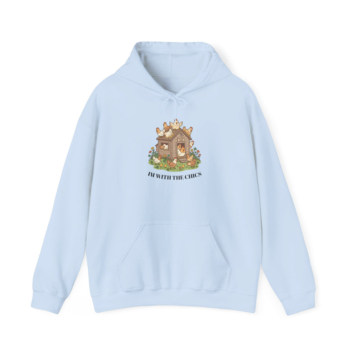 Cozy Cottage Chicken Hoodie — 'In with the Chicks' Cute Farmhouse Pullover