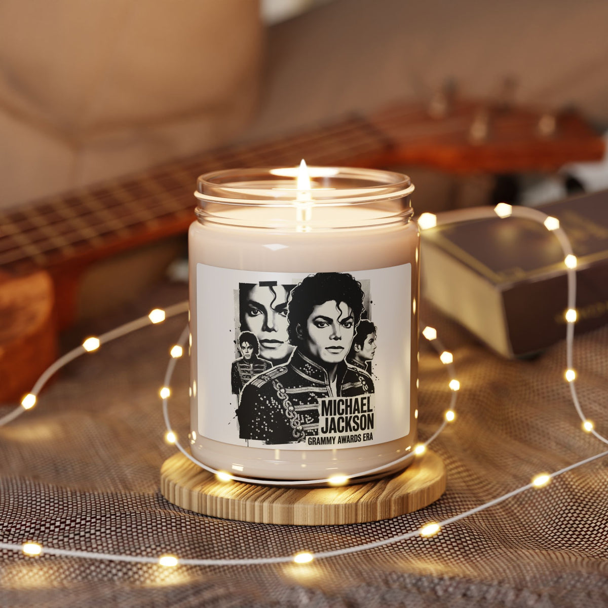9oz Scented Soy Candle — Retro Pop Star Portrait (Grammy Era)