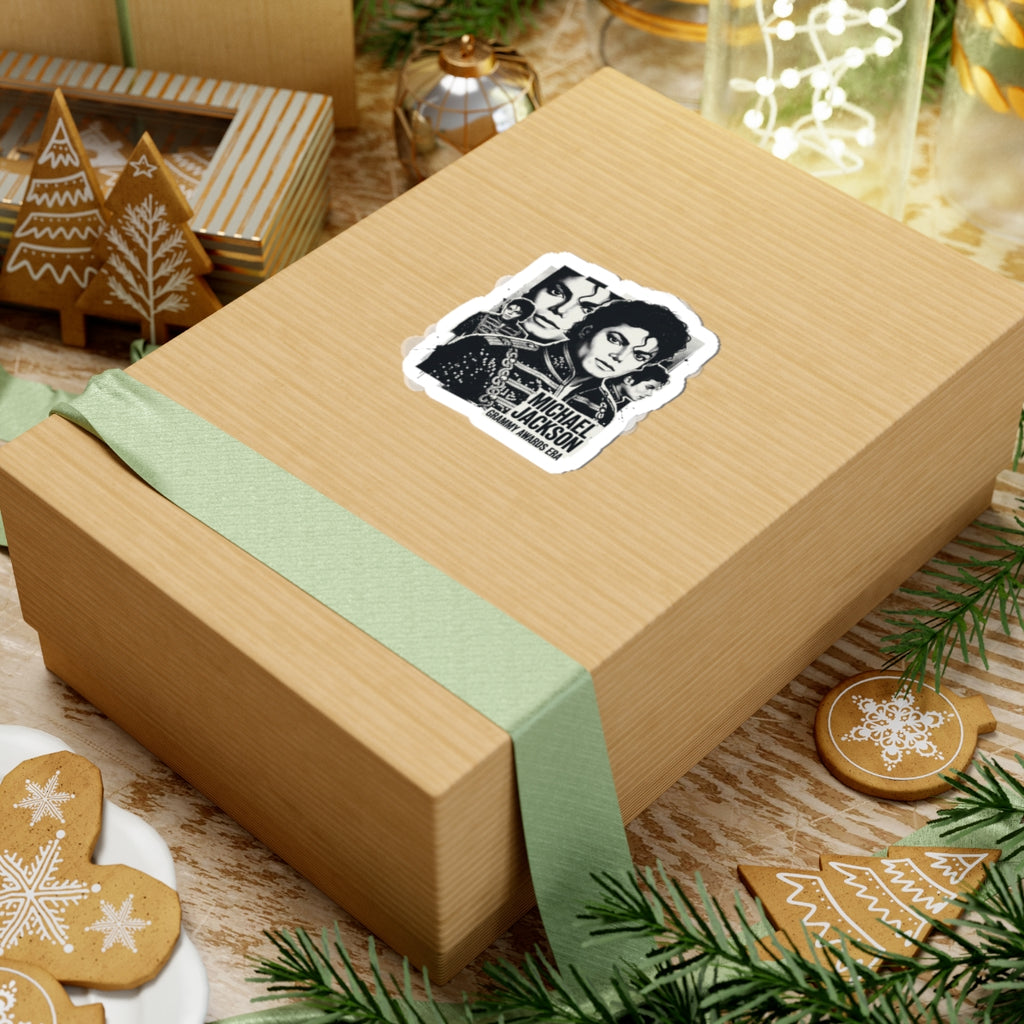 Michael Jackson Kiss-Cut Sticker — Grammy Awards Era Black & White Portrait