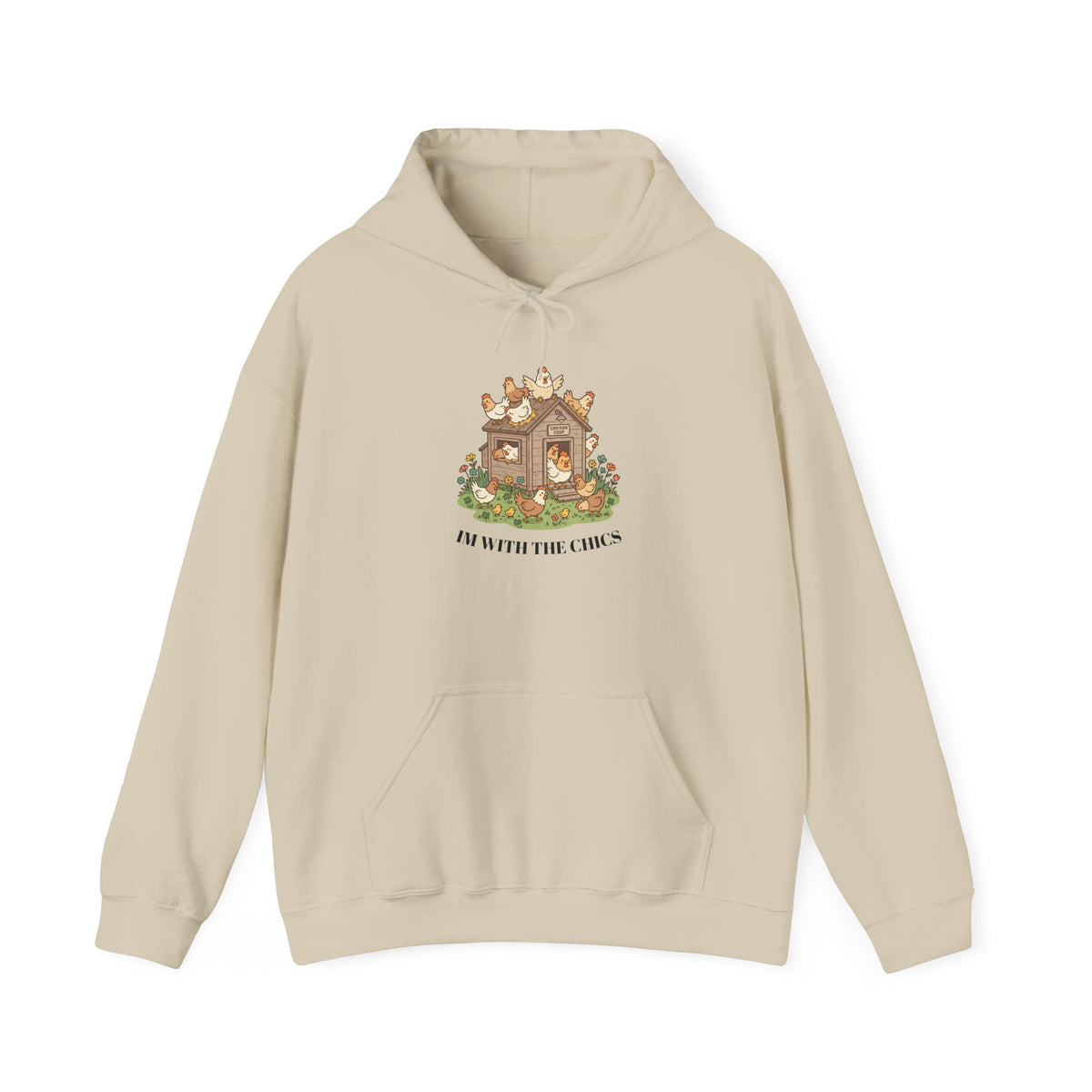 Cozy Cottage Chicken Hoodie — 'In with the Chicks' Cute Farmhouse Pullover