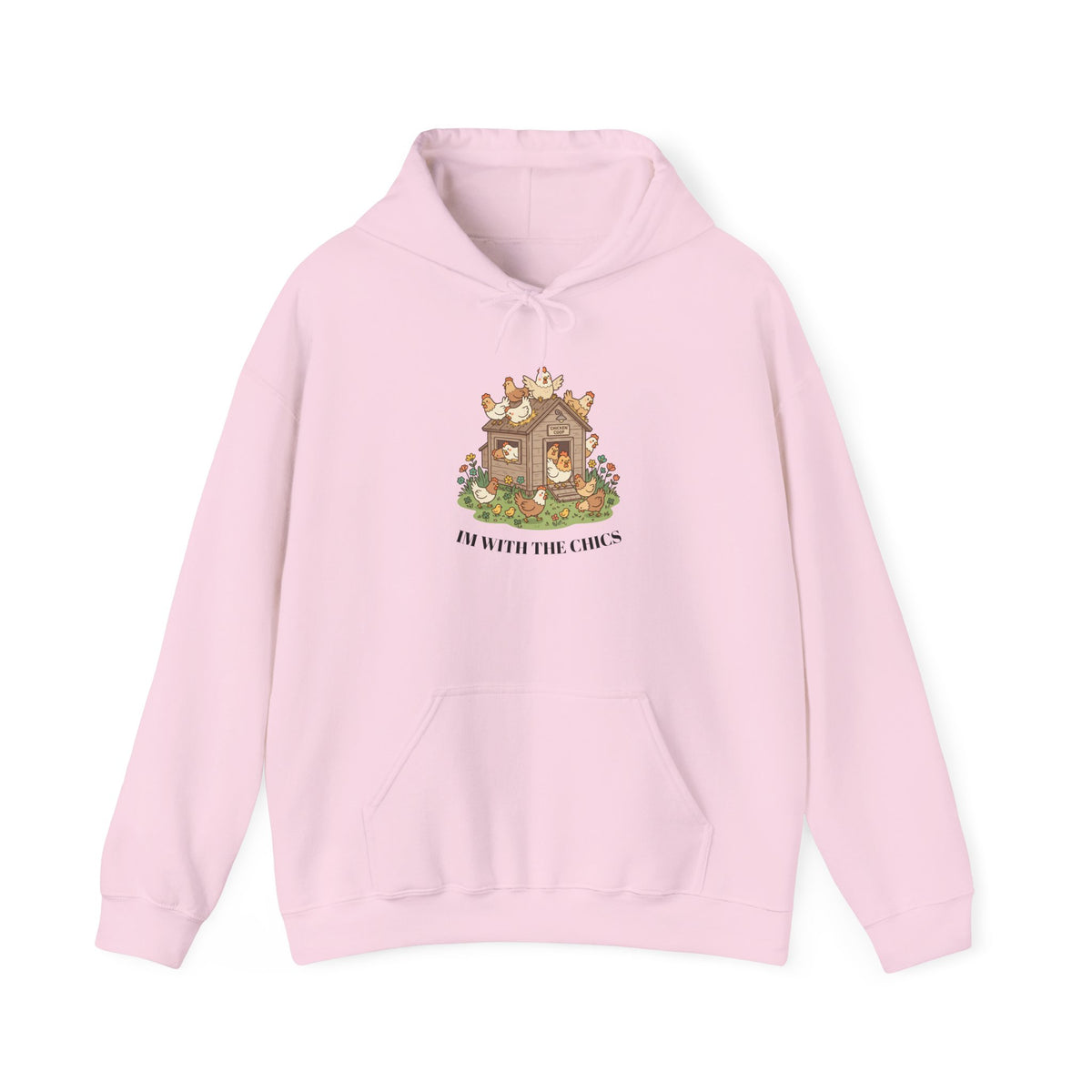 Cozy Cottage Chicken Hoodie — 'In with the Chicks' Cute Farmhouse Pullover