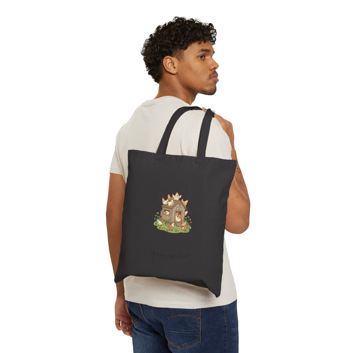 Canvas Tote Bag — 'How Sweet the Home' Cottage Illustration Eco Shopper