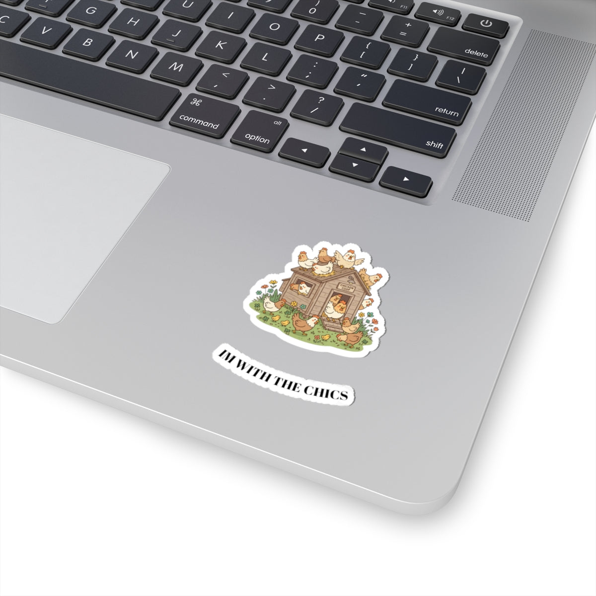 I'm With the Chics Chicken Coop Sticker — Cute Farmhouse Kiss-Cut Vinyl Sticker