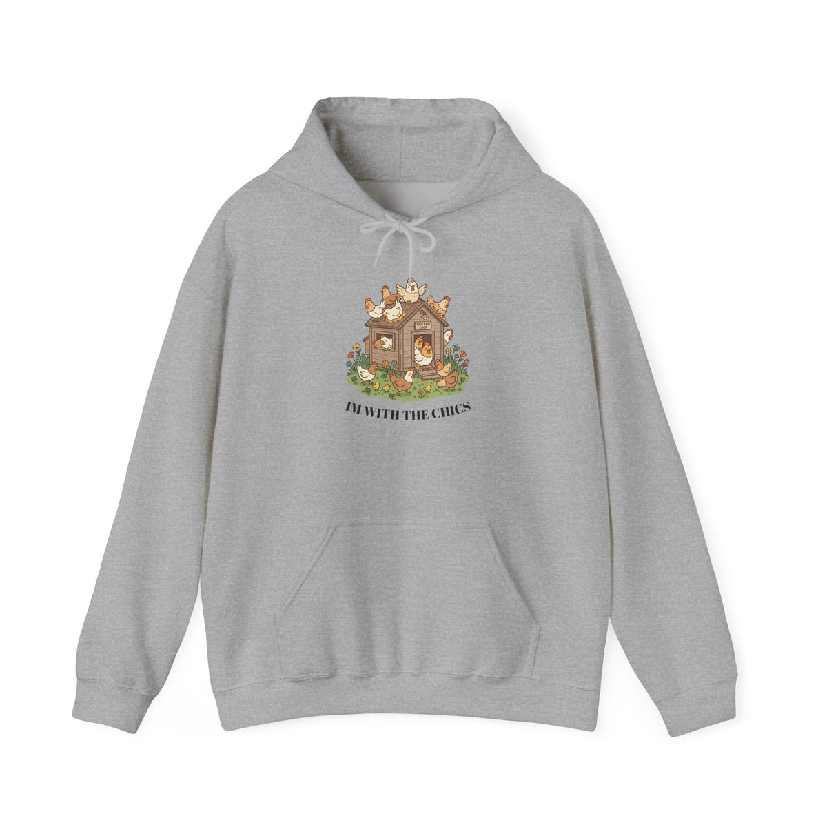 Chic Chicken Coop Hoodie — 'I'm With The Chicks' Cute Farmhouse Pullover