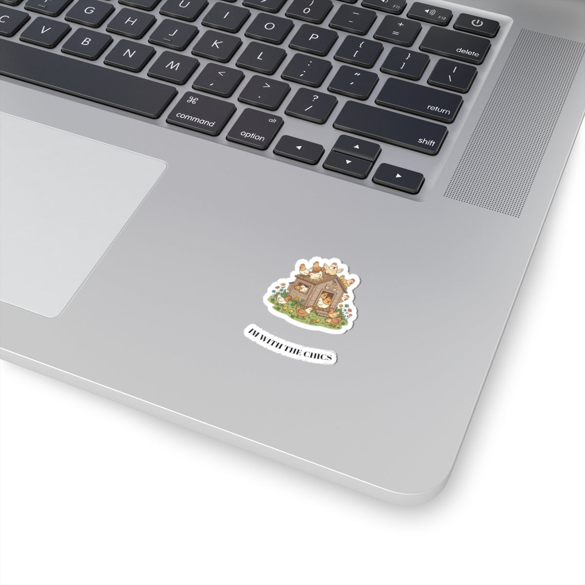 I'm With the Chics Chicken Coop Sticker — Cute Farmhouse Kiss-Cut Vinyl Sticker