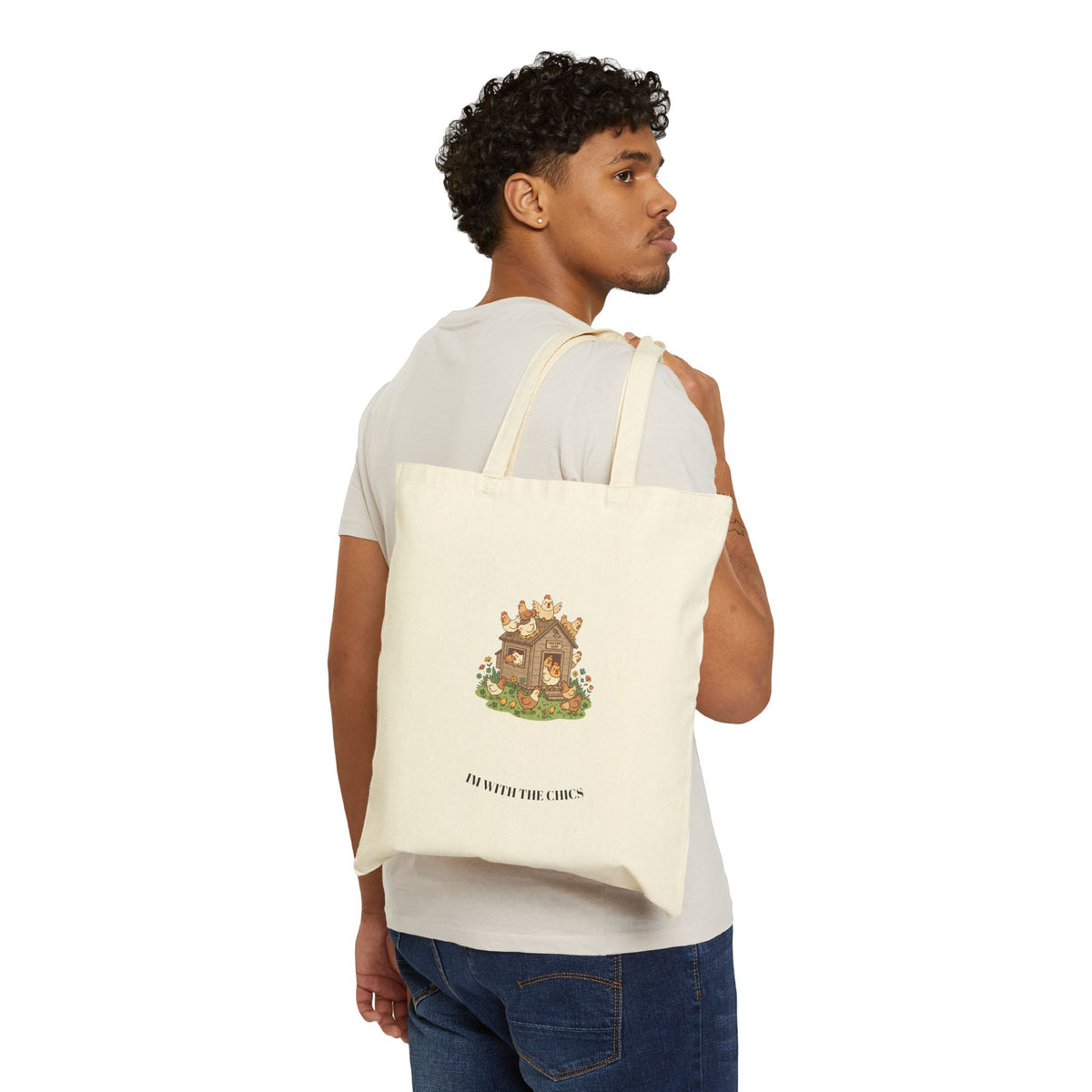 Canvas Tote Bag — 'How Sweet the Home' Cottage Illustration Eco Shopper
