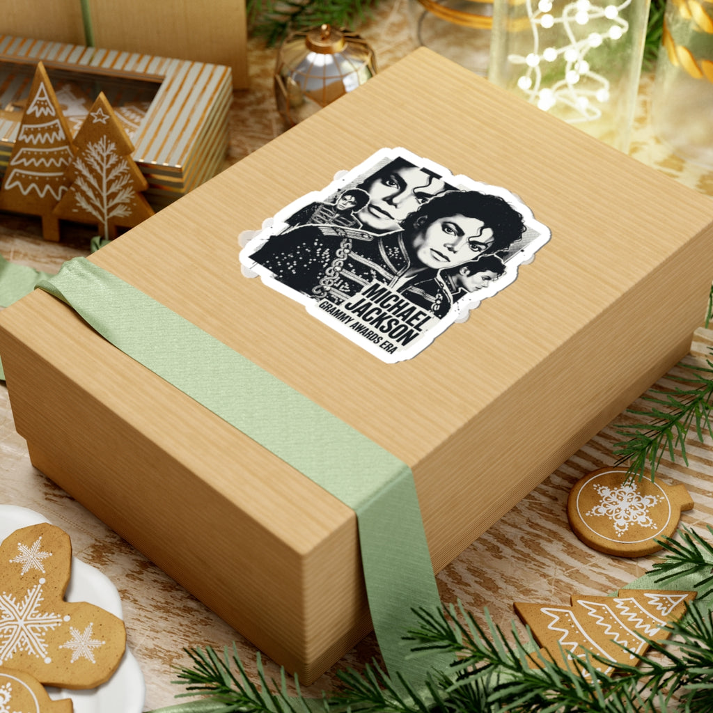 Michael Jackson Kiss-Cut Sticker — Grammy Awards Era Black & White Portrait
