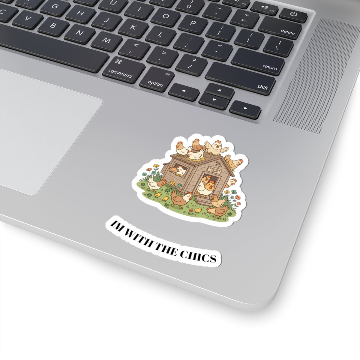 I'm With the Chics Chicken Coop Sticker — Cute Farmhouse Kiss-Cut Vinyl Sticker