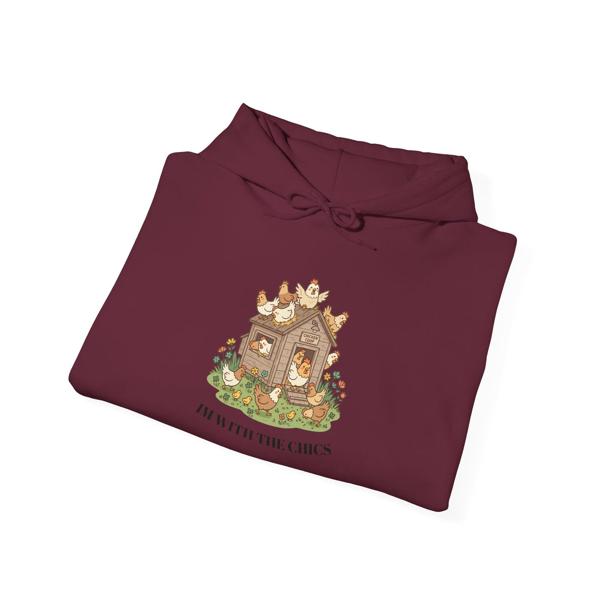 Cozy Cottage Chicken Hoodie — 'In with the Chicks' Cute Farmhouse Pullover