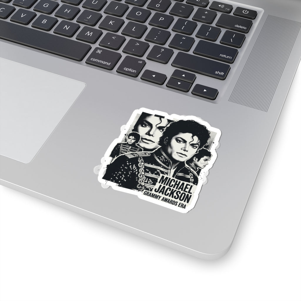 Michael Jackson Kiss-Cut Sticker — Grammy Awards Era Black & White Portrait