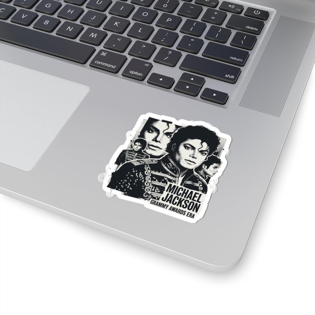 Michael Jackson Kiss-Cut Sticker — Grammy Awards Era Black & White Portrait
