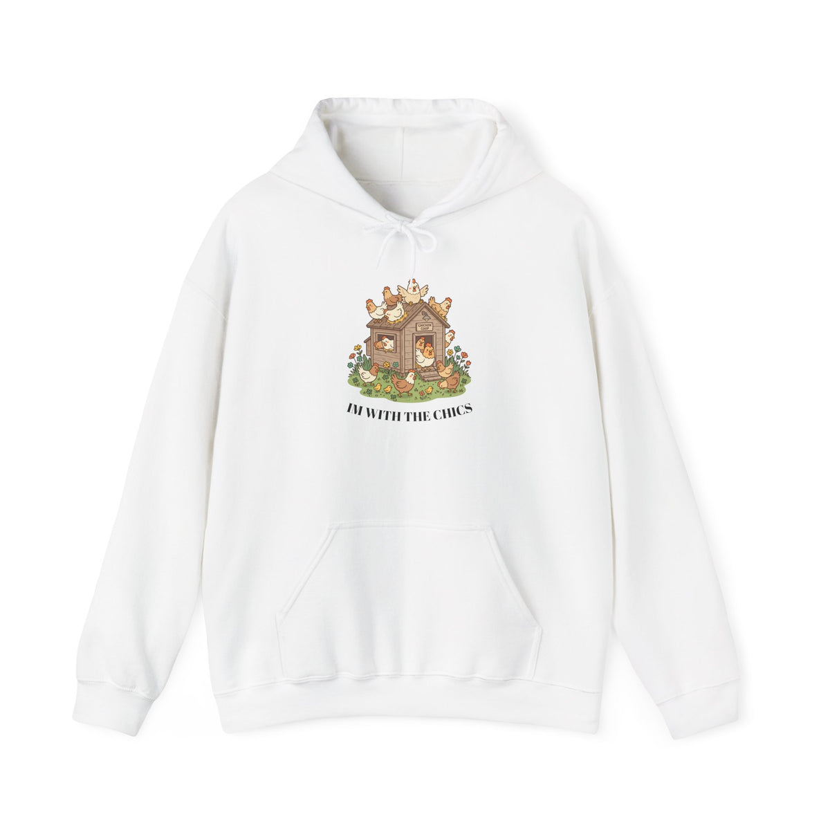 Cozy Cottage Chicken Hoodie — 'In with the Chicks' Cute Farmhouse Pullover